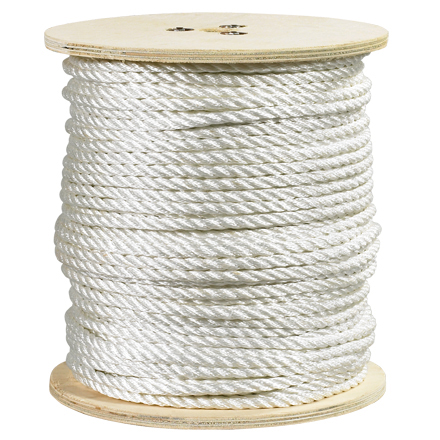 1/4", 1,320 lb, White Twisted Polyester Rope